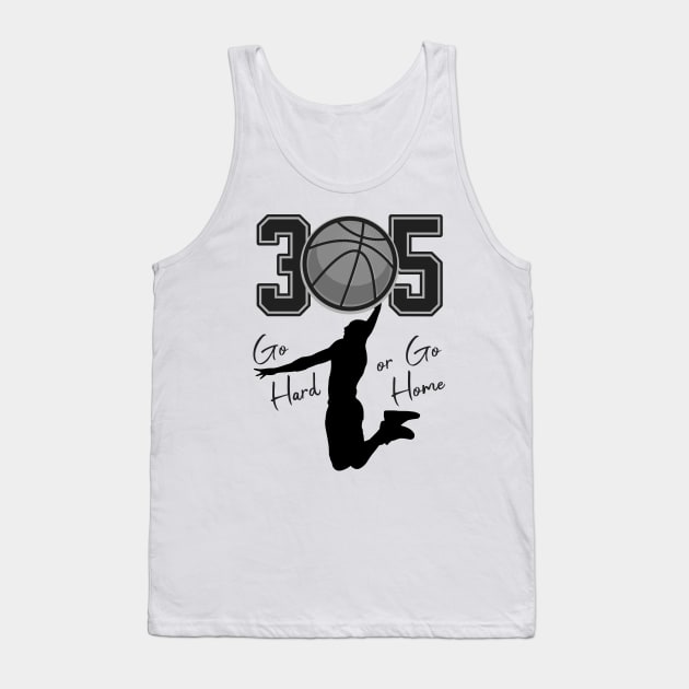 305 Miami Basketball Hoops Tank Top by Spark of Geniuz